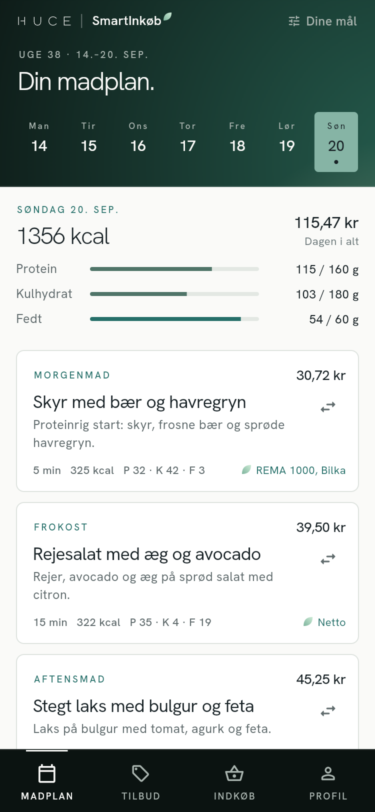 Ugens madplan efter dine makroer og dit budget